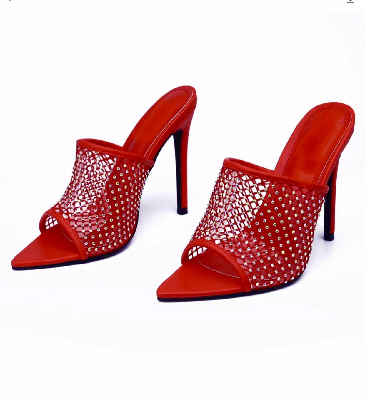 Red Slip On Heels - Starrz