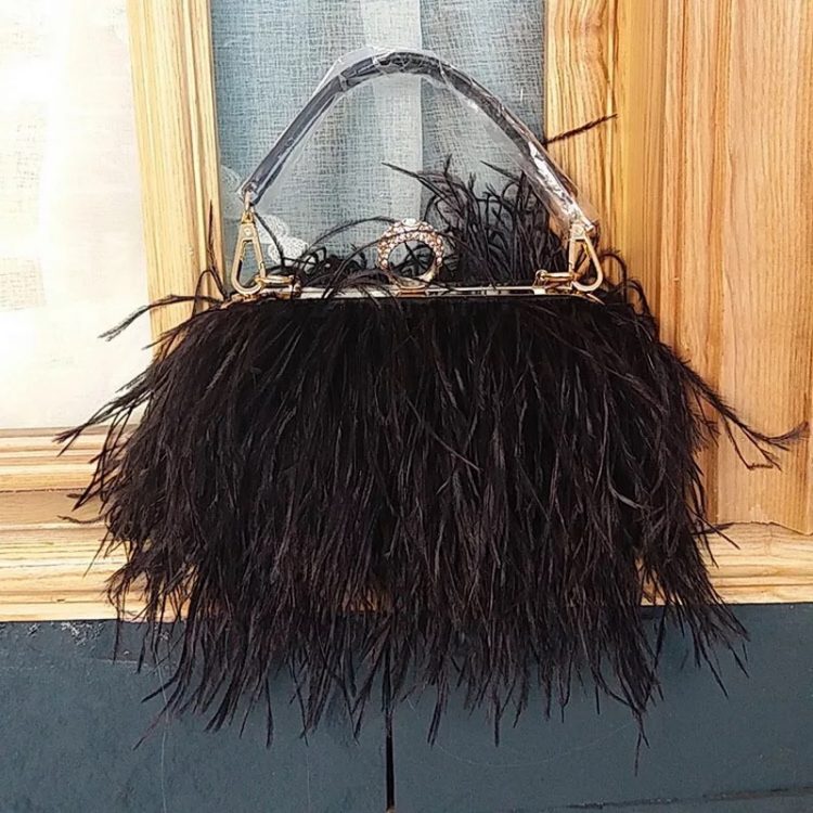 Ostrich Feather Clutch